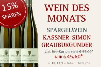 divino Weinhandel Münster – Wein des Monats Mai 2022 mit 15% Rabatt: feinnerviger Grauburgunder von Kassner-Simon aus der Pfalz