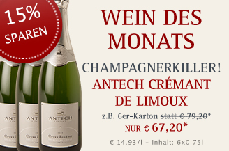 divino Weinhandel Münster – Wein des Monats September 2022 mit 15% Rabatt: eleganter Crémant de Limoux von Antech
